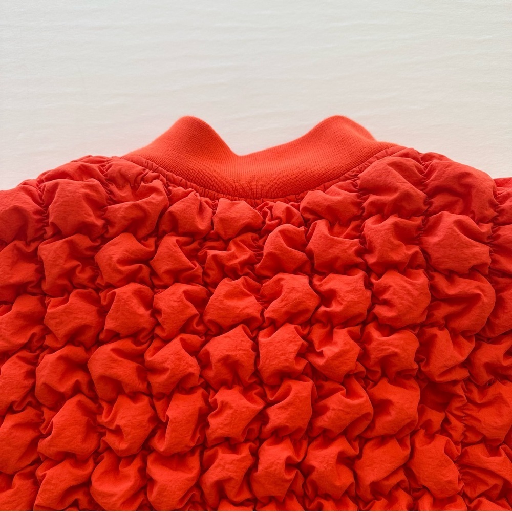 Urban Outfitters UO Bao Bubble Bomber Jacket Size Medium Orange - Picture 5 of 14